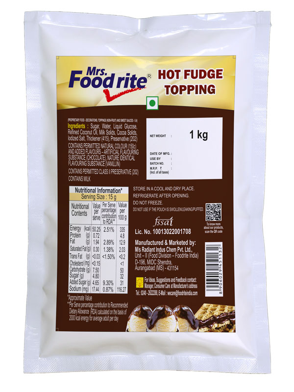 Mrs. Foodrite Hot Fudge Topping (1 kg)