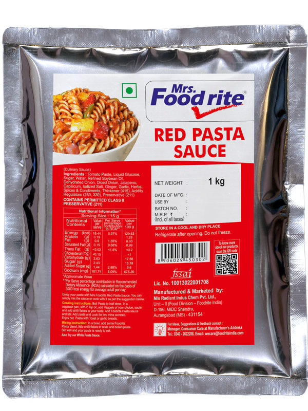 Mrs. Foodrite Red Pasta Sauce (1 kg)