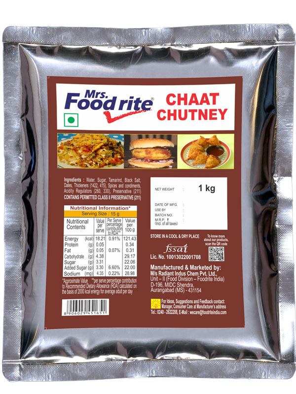 Mrs. Foodrite Chaat Chutney (1 kg)