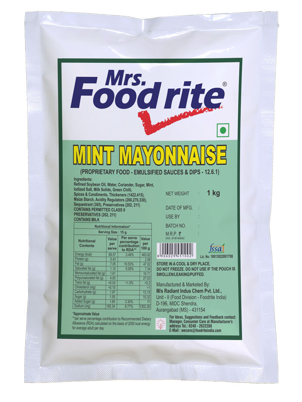 Mrs. Foodrite Mint Mayonnaise (1 kg)