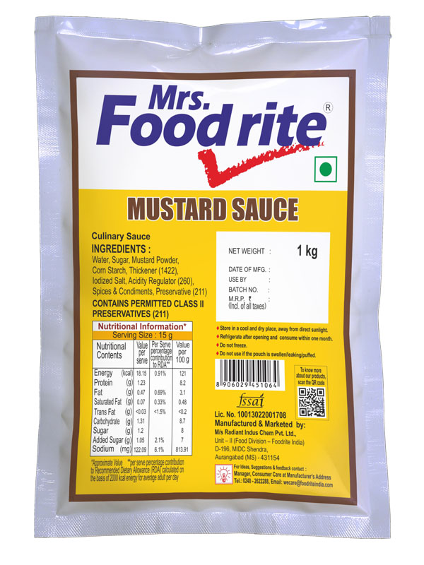 Mrs. Foodrite Mustard Sauce (1 kg)