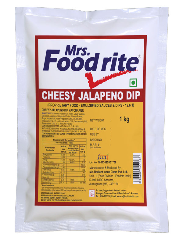 Mrs. Foodrite Cheesy Jalapeno Dip (1 kg)